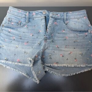 Wild Fable Blue Denim Shorts with Floral Accents